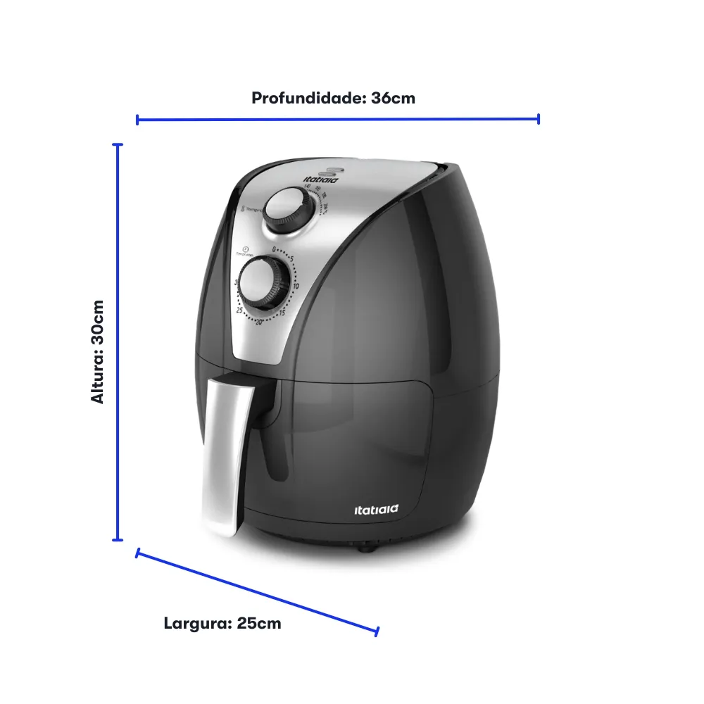 AIR FRYER 3,5 LITROS 110V 1300W ESSENCIAL - ITATIAIA - PRETA - Imagem 2