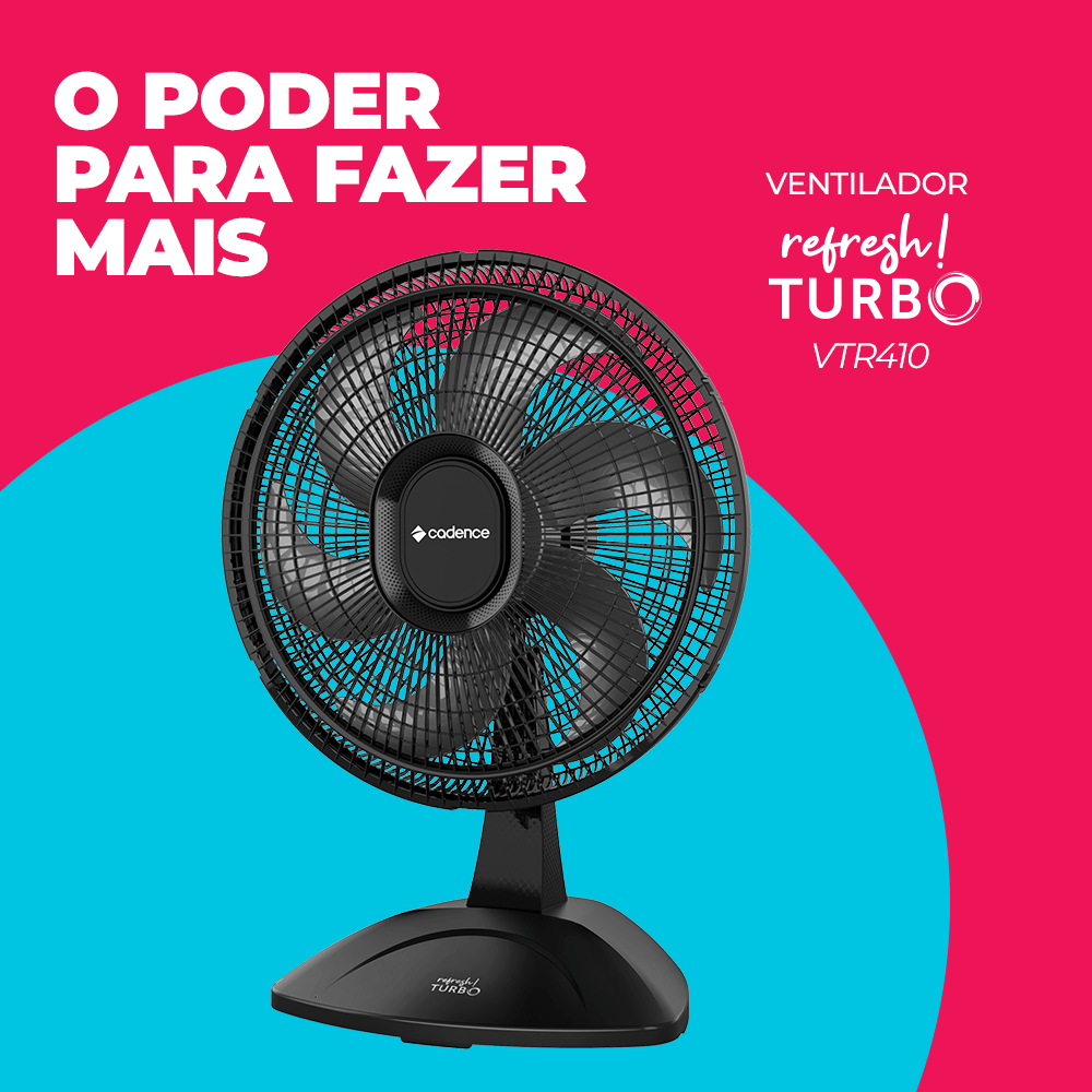 VENTILADOR CADENCE REFRESH TURBO VTR410 - PRETO - Imagem 11