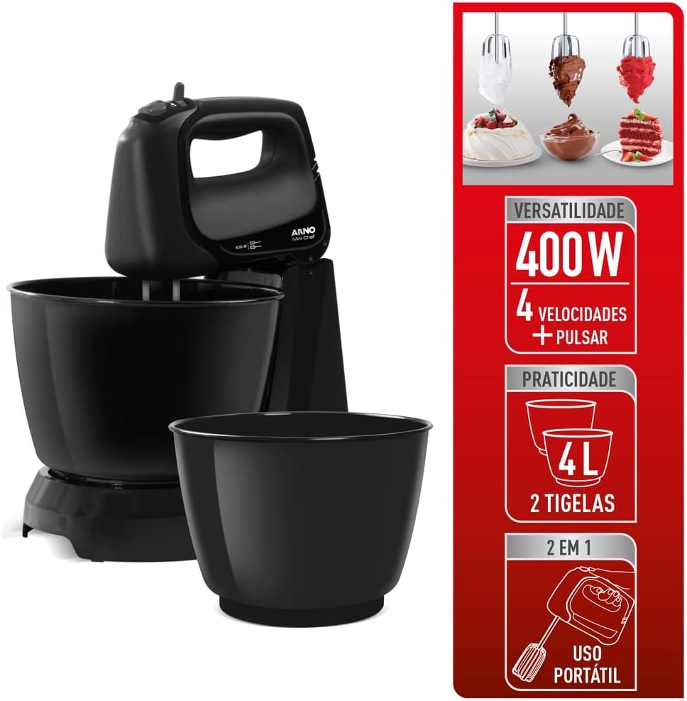BATEDEIRA ARNO MINI CHEF 400W 127V - BRANCO NEVE - SX1611B1 - Imagem 7