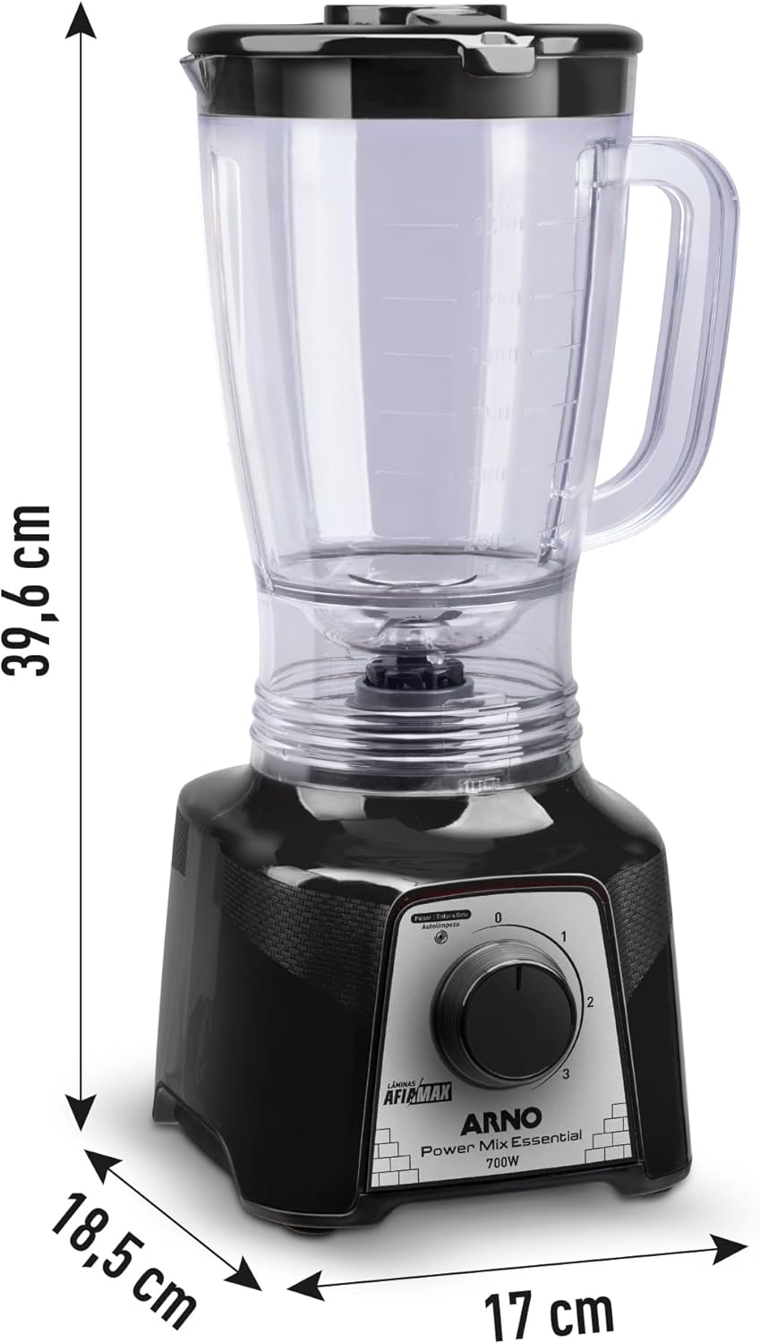 LIQUIDIFICADOR ARNO POWER MIX 700W LQ19, JARRA DE 2,4L, 4 LÂMINAS AFIAMAX 18% MAIS AFIADAS, 3 VELOCIDADES, ALTA DURABILIDADE E DESEMPENHO SUPERIOR - VERMELHO - LQ18 - Imagem 2