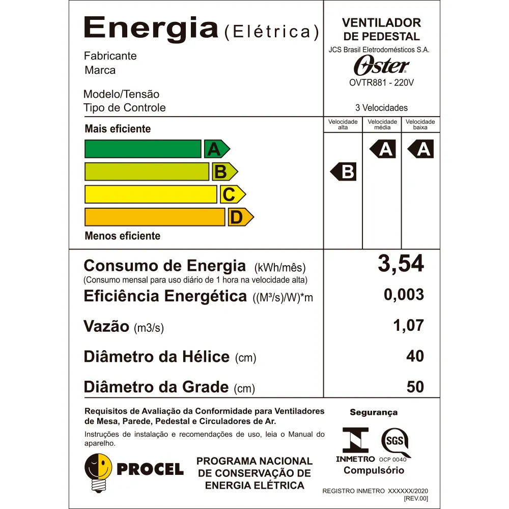 VENTILADOR DE COLUNA OSTER POWER FRESH OVTR881 - PRETO - Imagem 2