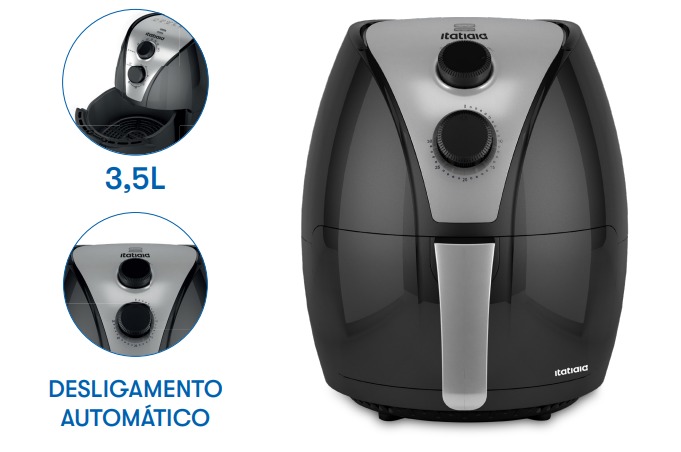 AIR FRYER 3,5 LITROS 110V 1300W ESSENCIAL - ITATIAIA - PRETA