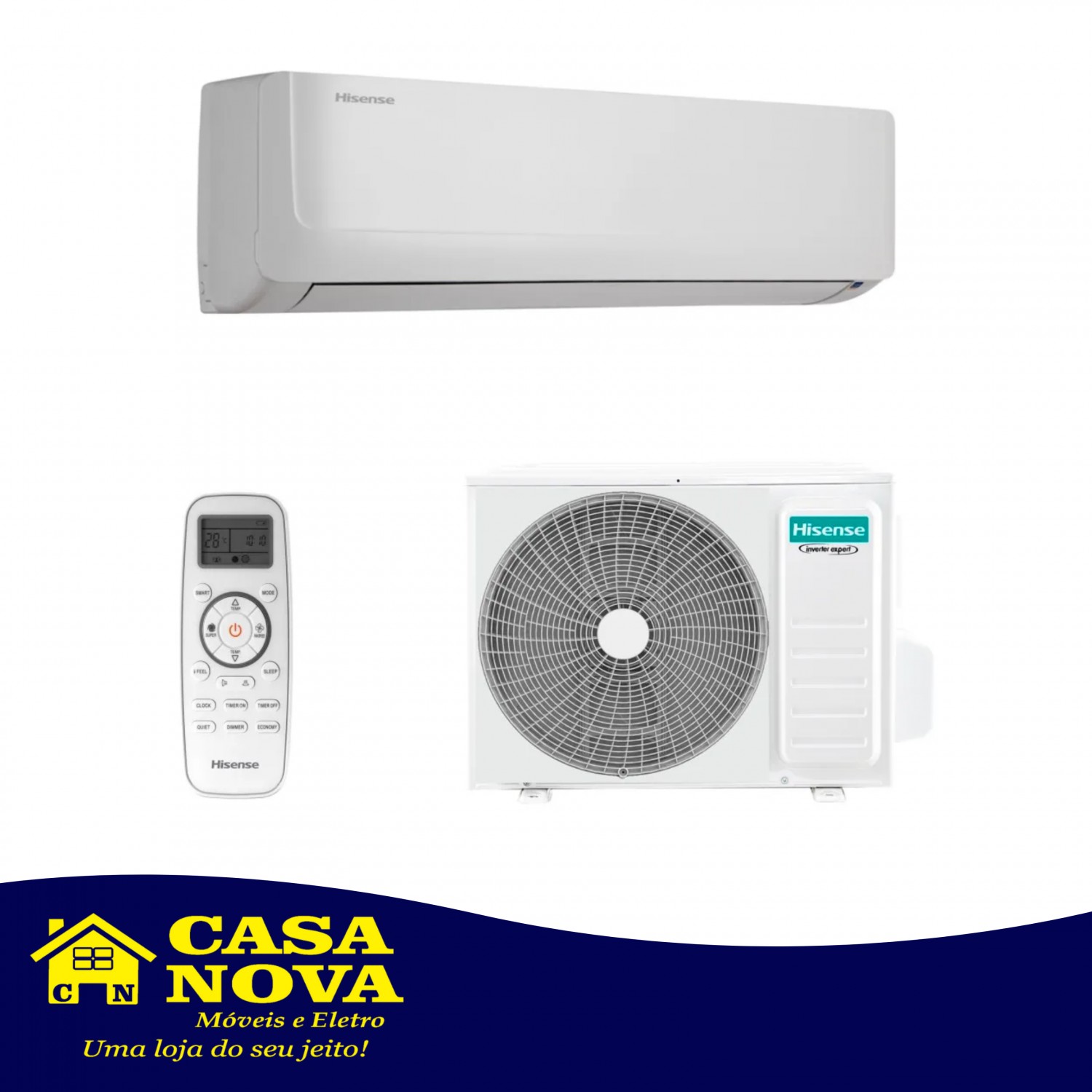 AR CONDICIONADO HISENSE HW 12OOO BTUS INVERTER 220V - BRANCO